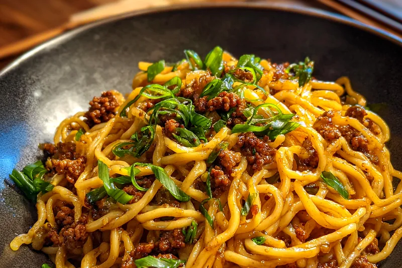Cooking process for Savory Beef Noodle Stir-Fry