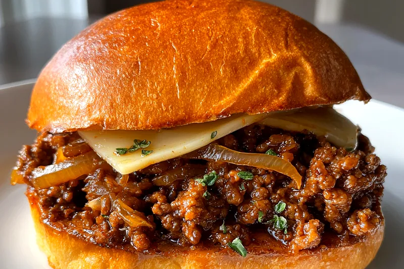 Fresh ingredients for Savory Beef Onion Sandwich