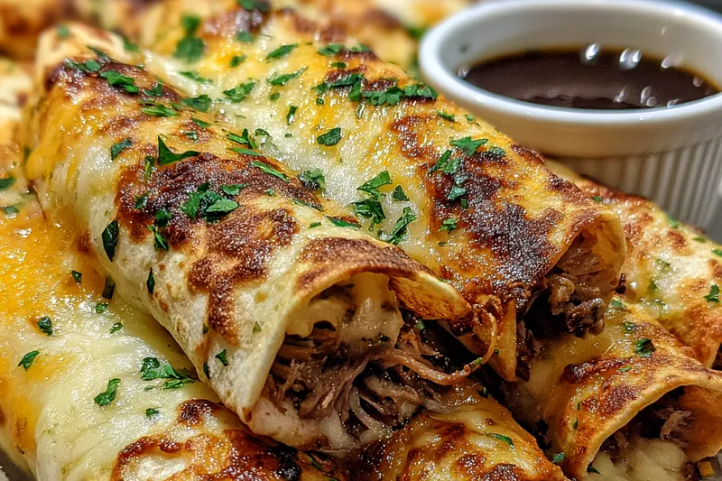 Fresh ingredients for Savory Beef Tortilla Rolls