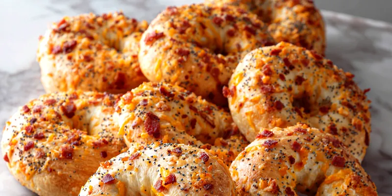 Savory Cheddar Bacon Everything Bagels