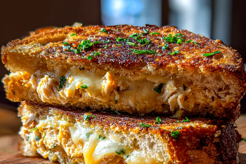 Cooking process for Savory Garlic Chicken Melt