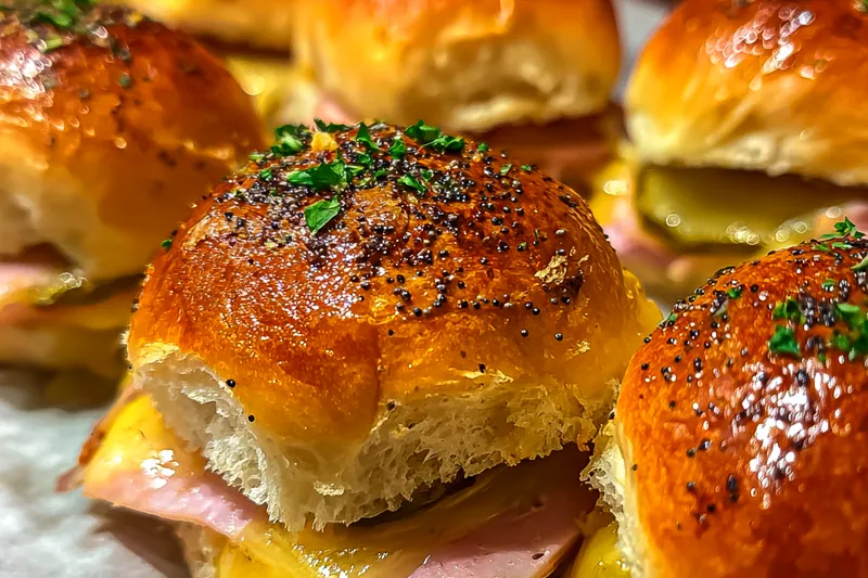 Cooking process for Savory Ham and Cheese Sliders