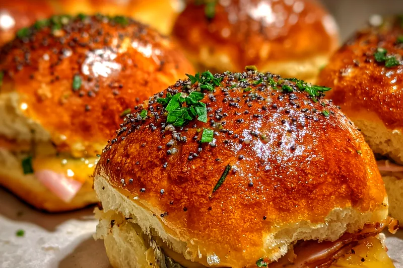 Fresh ingredients for Savory Ham and Cheese Sliders