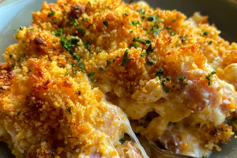 Fresh ingredients for Savory Ham Cheese Casserole