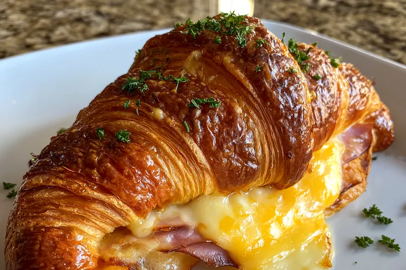 The process of mixing ingredients for Savory Ham and Cheese Delight, showcasing the creamy batter.