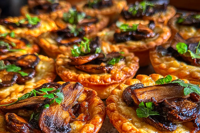 Fresh ingredients for Savory Mushroom Cheese Pies