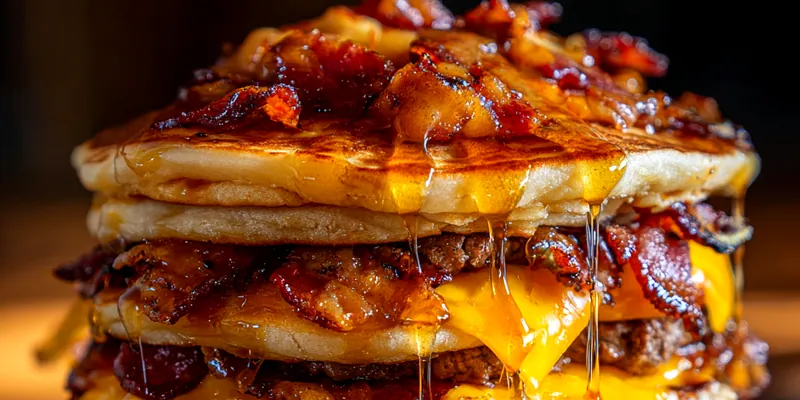 Savory Pancake Burger Stack