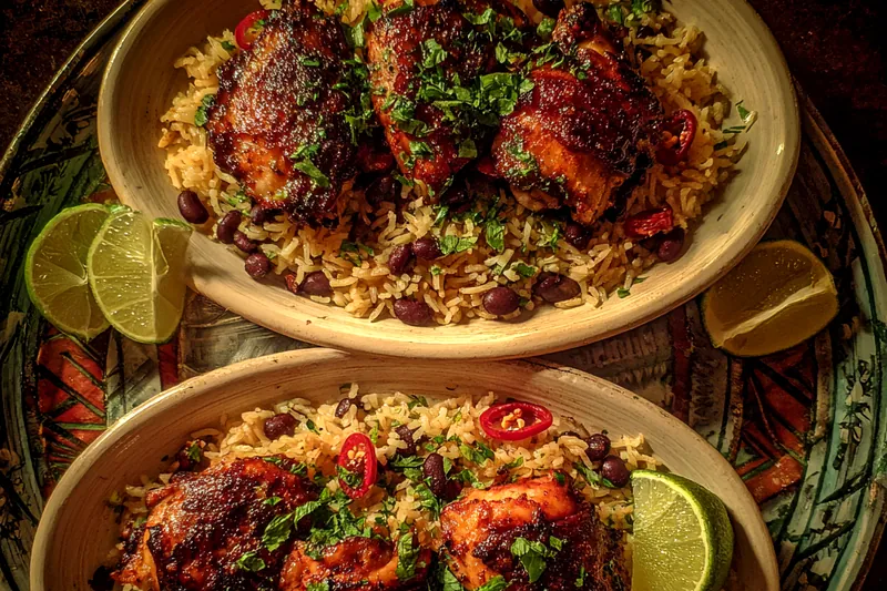 Cooking process for Savory Spiced Chicken and Rice