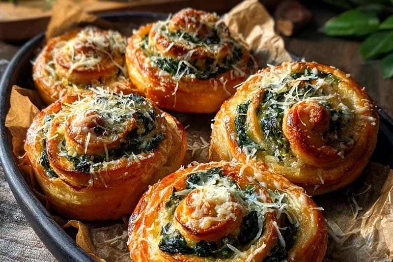 Cooking process for Savory Spinach Cheese Twists