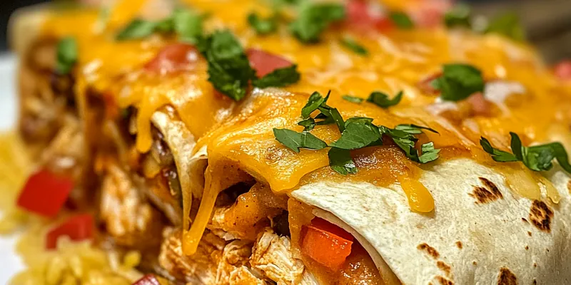 Seven Layer Chicken Burritos