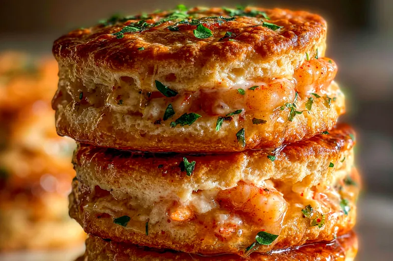 Cooking process for Shrimp and Crab Biscuit Melts