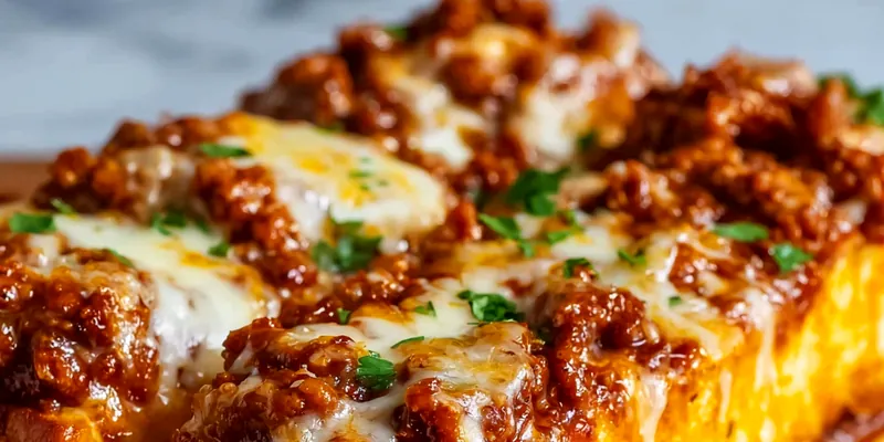 Sloppy Joe Garlic Bread Slice