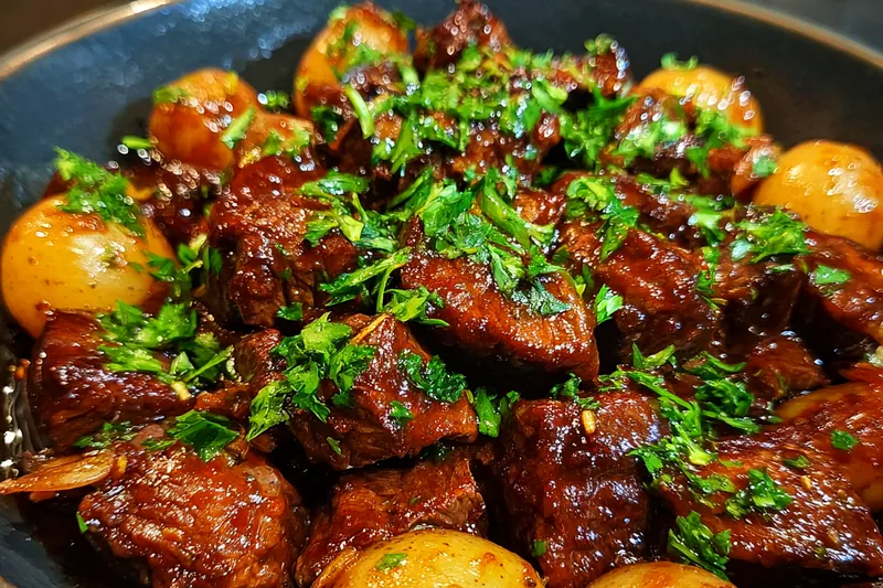Fresh ingredients for Slow-Cooked Garlic Butter Beef