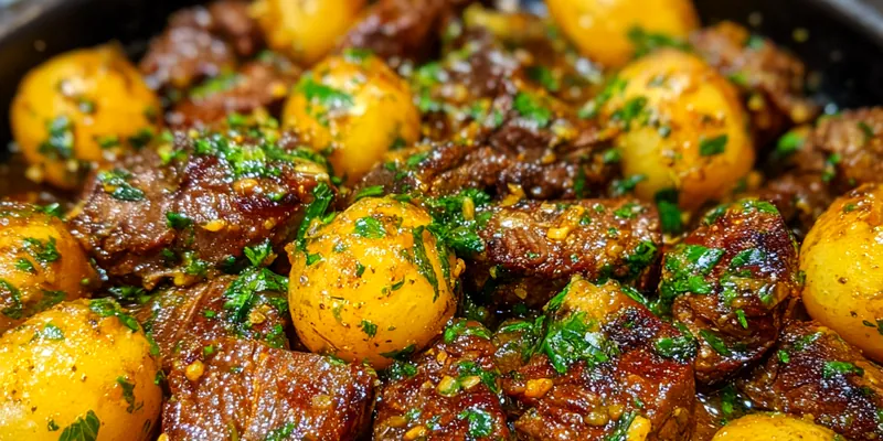 Garlic Butter Beef and Potatoes