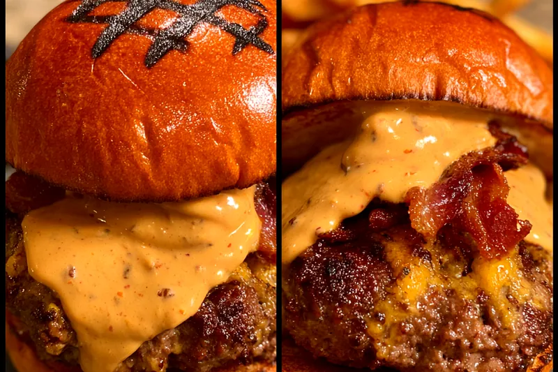 Cooking process for Smoky Bacon Burger Delight