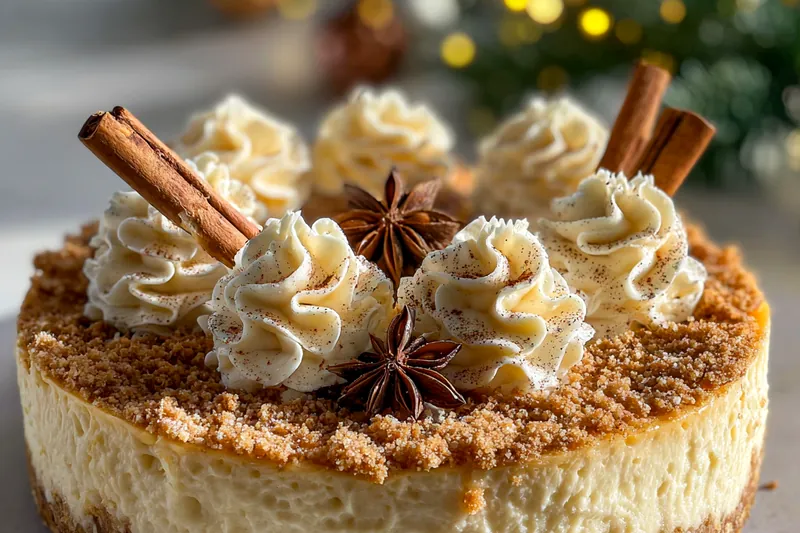 An array of ingredients including cream cheese, graham crackers, and spices for the Festive Snickerdoodle Cheesecake Delight.