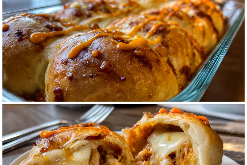 Fresh ingredients for Spicy Buffalo Chicken Rolls