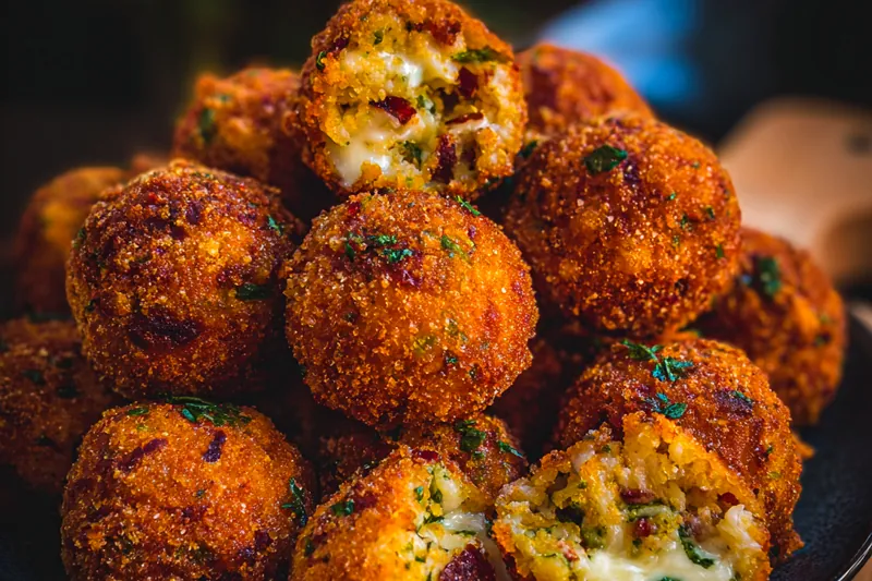 Cooking process for Spicy Cheese Snack Balls