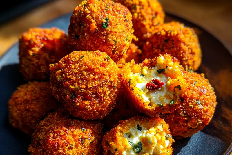 Fresh ingredients for Spicy Cheese Snack Balls