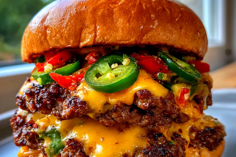 Cooking process for Spicy Cheesy Burger Delight