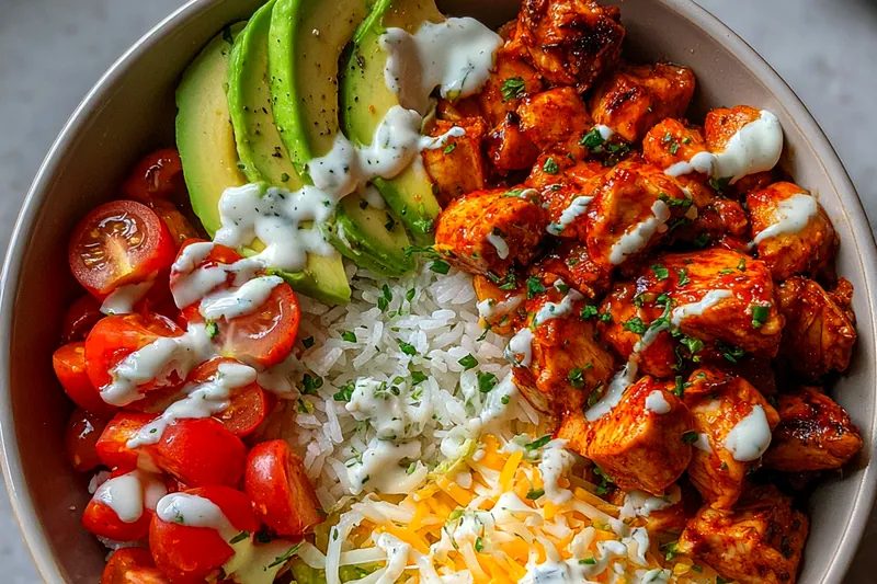 Cooking process for Spicy Chicken Rice Bowl