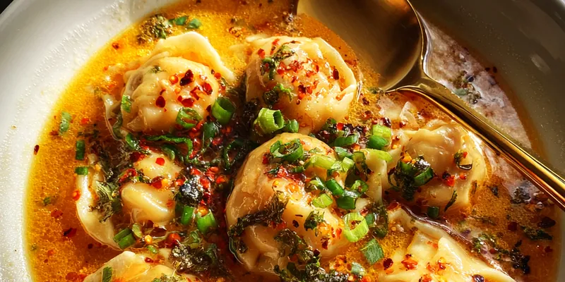 Spicy Dumpling Curry Soup