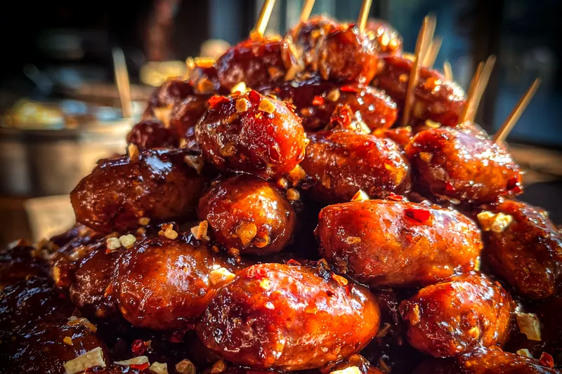 Cooking process for Spicy Honey Garlic Sausages