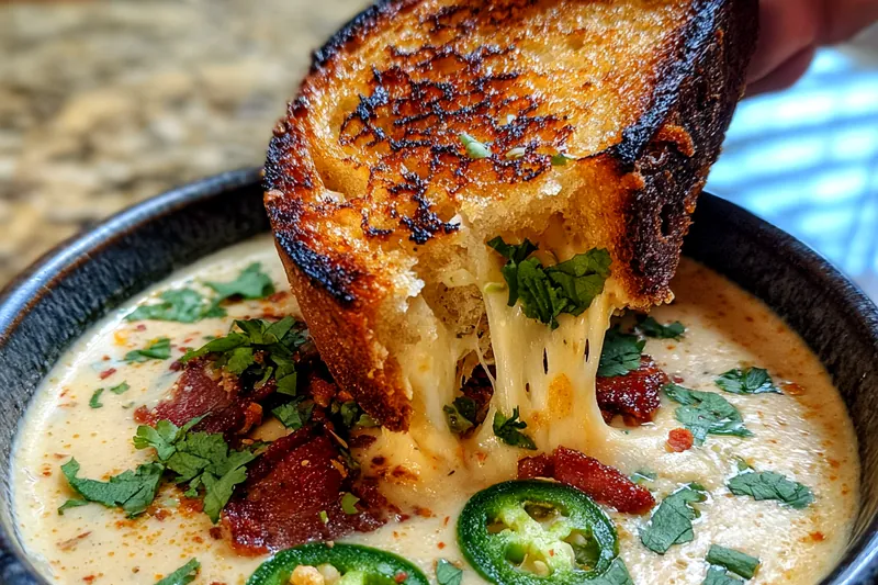 A close-up of Creamy Jalapeño Popper Delight bubbling in the oven, showcasing its golden crust.
