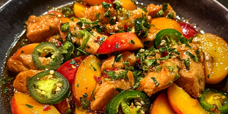 Spicy Peach Chicken Delight