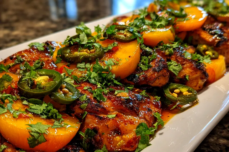 Cooking process for Spicy Peach Grilled Chicken