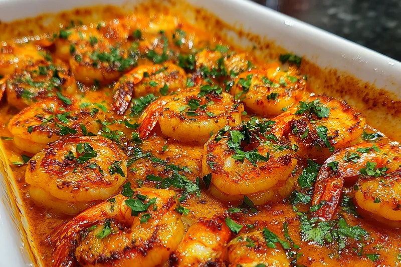 Cooking process for Spicy Shrimp Bake Delight