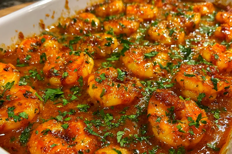 Fresh ingredients for Spicy Shrimp Bake Delight