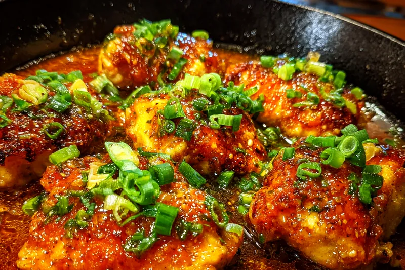 Cooking process for Spicy Sweet Chicken Skillet