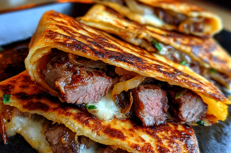 Cooking process for Steak Cheese Quesadillas Delight