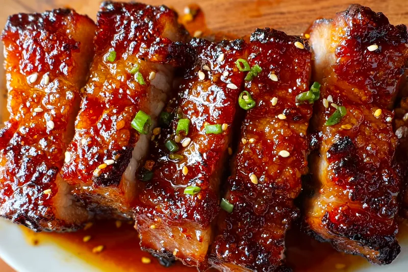 Fresh ingredients for steamed rice and vegetables including raw jasmine rice, colorful bell peppers, broccoli, carrots, snap peas, garlic, ginger, and soy sauce arranged on a wooden board