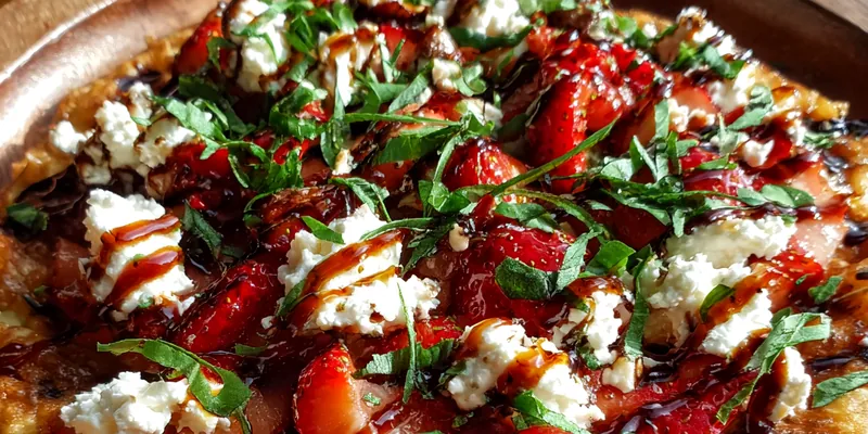 Strawberry Balsamic Cheese Flatbread