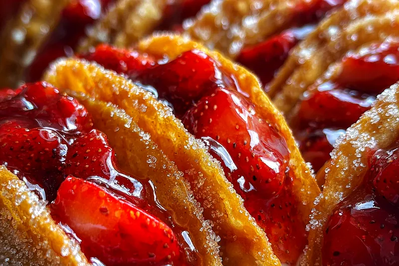 Cooking process for Strawberry Cheesecake Dessert Tacos