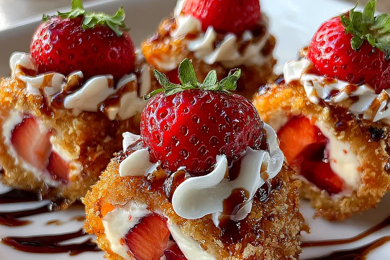 Fresh ingredients for Strawberry Cheesecake Sushi Rolls