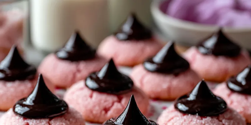 Strawberry Chocolate Kiss Cookies