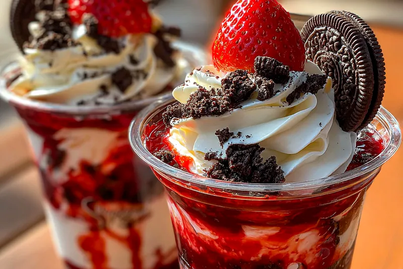 Fresh ingredients for Strawberry Cookie Delight