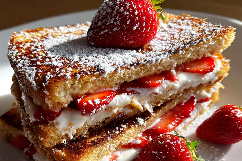 Cooking process for Strawberry Cream Cheese Toast