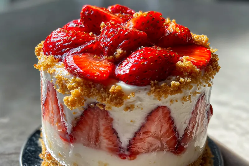 Cooking process for Strawberry Crunch Layered Delight