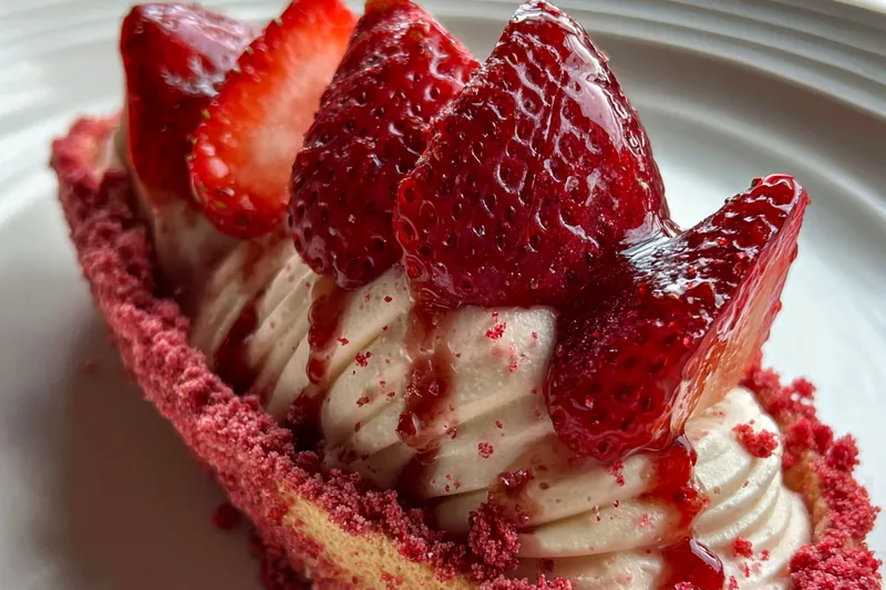 A step-by-step image of preparing the Strawberry Delight Boats with all ingredients laid out.