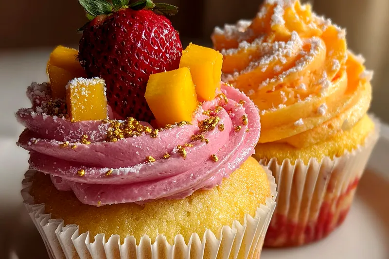 Cooking process for Strawberry Mango Cupcakes