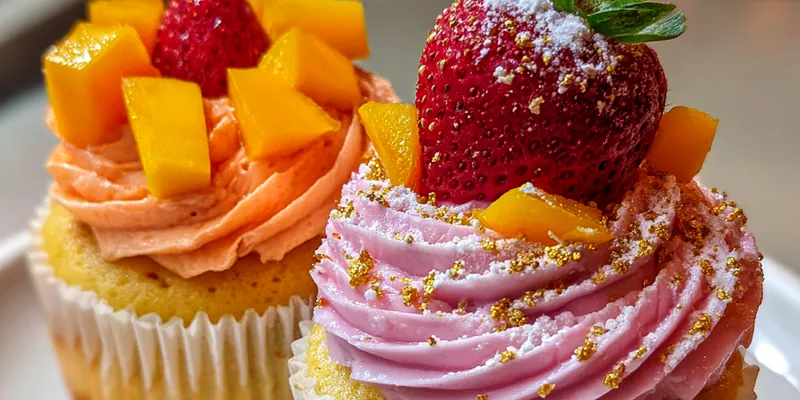 Strawberry Mango Cupcakes