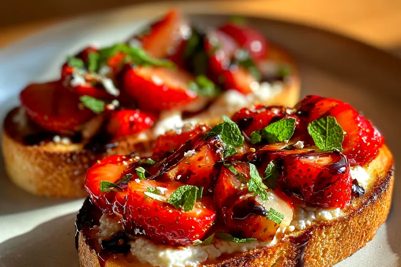 Cooking process for Strawberry Ricotta Toast