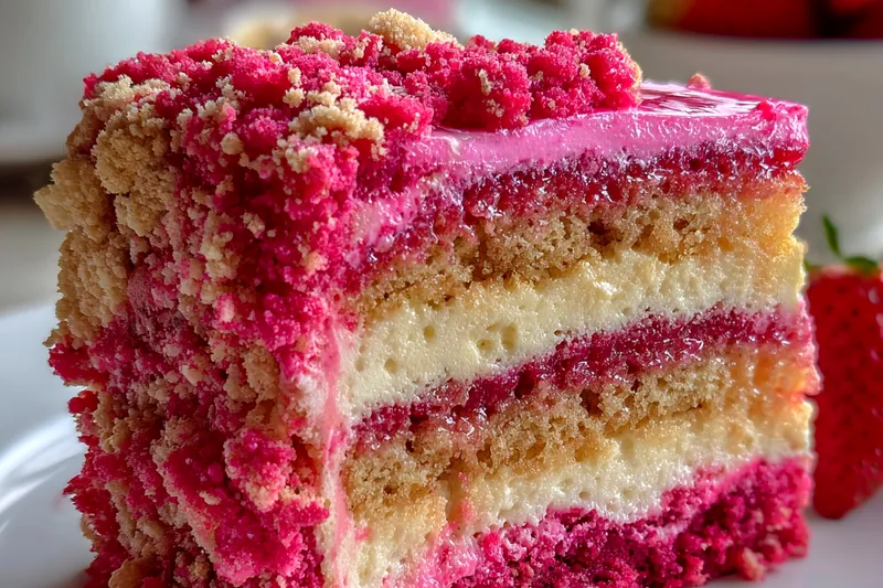 Cooking process for Strawberry Shortcake Cheesecake Delight