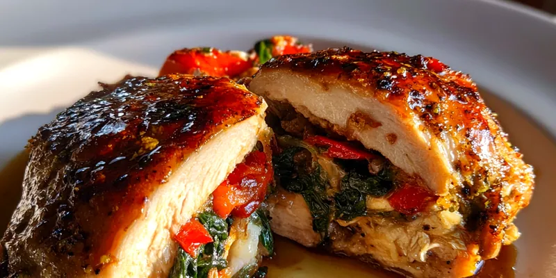 Stuffed Chicken with Spinach and Peppers