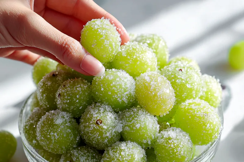 Fresh ingredients for Sugary Frosted Grapes Treat