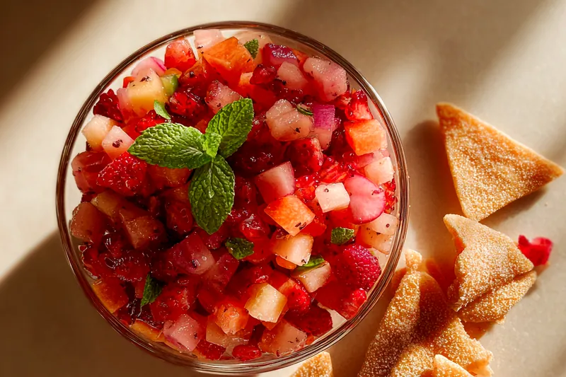 Cooking process for Summer Fruit Salsa Delight